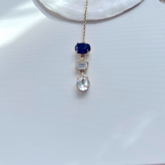 STERLING  Y Necklace with SWAROVSKI Crystals FREE SHIPPING - Picture 4 of 4